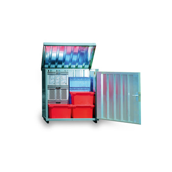Magazinbox - Kleinteilelager - Lagerbox - 1.470 x 1.420 x 1.080 mm - Klappdach und Einflügeltür - mit oder ohne Boden 