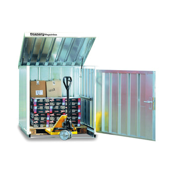 Magazinbox - Kleinteilelager - Lagerbox - 1.470 x 1.420 x 1.490 mm - mit Klappdach und Einflügeltür- ohne Boden ohne Boden
