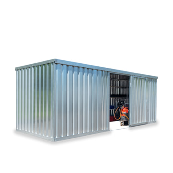 Lagercontainer, Schnellbaucontainer, Blechcontainer, Materialcontainer, Baucontainer, Gerätehaus, 2.150 x 6.080 x 2.170 mm (HxBxT) ohne Boden