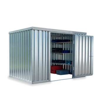 Lagercontainer, Schnellbaucontainer, Blechcontainer, Materialcontainer, Baucontainer, Gerätehaus, 2.150 x 3.050 x 2.170 mm (HxBxT) ohne Boden