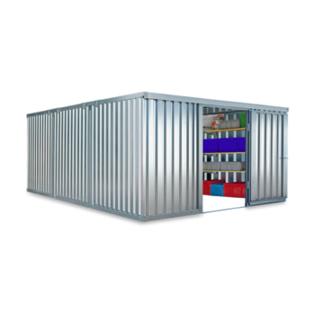 Container, Lagercontainer, Schnellbaucontainer, Materialcontainer, Baucontainer, Gerätehaus, zerlegt, 2.150 x 4.050 x 6.520 mm (HxBxT) ohne Boden