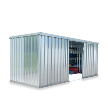 Lagercontainer, Schnellbaucontainer, Blechcontainer, Materialcontainer, Baucontainer, Gerätehaus, 2.150 x 5.080 x 2.170 mm (HxBxT) ohne Boden