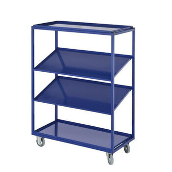BRB Schrägboden-Regalwagen 6-stöckig – 1050x500x1690 Mm, 250 Kg Tragkraft, Mit Lenk- & Bockrollen