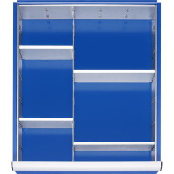 Schubladen-Einteilungsset für Schubladen 490 x 560 mm (BxT), 1 Trennwand, 4 Steckwände, für Fronthöhen 180 bis 270 mm 