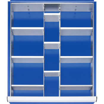 Schubladen-Einteilungsset für Schubladen 490 x 560 mm (BxT), 2 Trennwände, 9 Steckwände, für Fronthöhen 180 bis 270 mm 