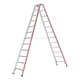 Beispielabbildung Stufenstehleiter mit Plattform: hier in der Ausführung Länge 3.040 mm, 2x12 Stufen