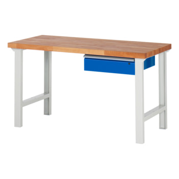 Werkbank mit 1 Schublade - 150:1 - 840 x 1.500 x 700 mm (HxBxT) - Traglast 750 kg - Buche 700 mm