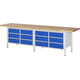 Werkbank mit Schubladen, 840 x 3.000 x 700 mm (HxBxT)