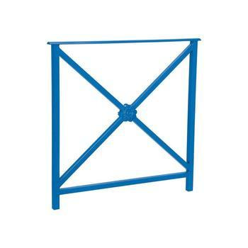 Geländer Kreuz und Rosette, Breite 800 mm, Farbe Enzianblau