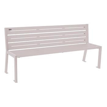 Stahl Sitzbank mit Rüchenlehne - 821 x 1.800 mm (HxB) - 6 Sitzleisten - Farbe wählbar 