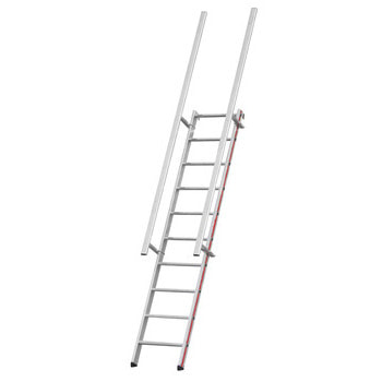 Stufenaufstieg - Einhängeleiter - Aluminium - Handlauf - Breite 500 mm 