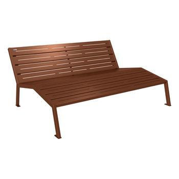 Liegestuhl aus Stahl - mit Rückenlehne - 808 x 1.800 mm (HxB) - Farbe Rostoptik - Parkbank - Gartenbank Rostoptik
