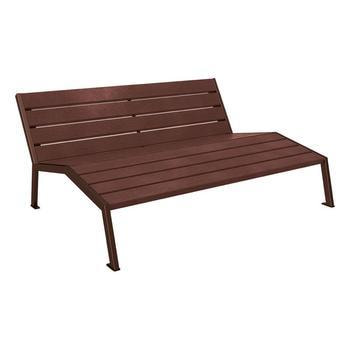 Liegestuhl aus Kunststoff und Stahlstreben - mit Rückenlehne - 808 x 1.800 mm (HxB) - Farbe Schokoladen-braun - Parkbank - Gartenbank RAL 8017 Schokoladen-braun