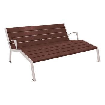 Liegestuhl aus Kunststoff und Stahlstreben - mit Armlehnen - 808 x 1.800 mm (HxB) - Farbe wählbar - Parkbank - Gartenbank 