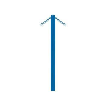 Pfosten mit Bogenkopf und 2 Ösen - Durchmesser 60 mm - Höhe 1.000 mm - Farbe enzianblau 2 Ösen | RAL 5010 Enzianblau