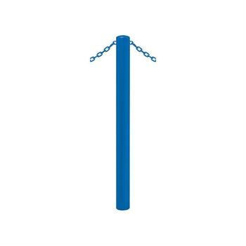 Pfosten mit Bogenkopf und 2 Ösen - Durchmesser 76 mm - Höhe 1.000 mm - Farbe enzianblau 2 Ösen | RAL 5010 Enzianblau