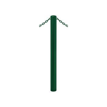 Pfosten mit Bogenkopf und 2 Ösen - Durchmesser 76 mm - Höhe 1.000 mm - Farbe moosgrün 2 Ösen | RAL 6005 Moosgrün