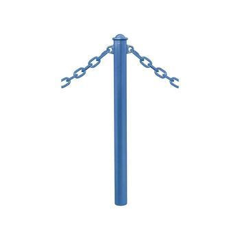 Pfosten mit Helmkopf und 2 Ösen - Durchmesser 76 mm - Höhe 1.000 mm - Farbe enzianblau 2 Ösen | RAL 5010 Enzianblau