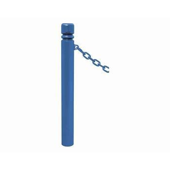 Pfosten mit Ringkopf und 1 Öse - Durchmesser 114 mm - Höhe 1.000 mm - Farbe enzianblau 1 Öse | RAL 5010 Enzianblau