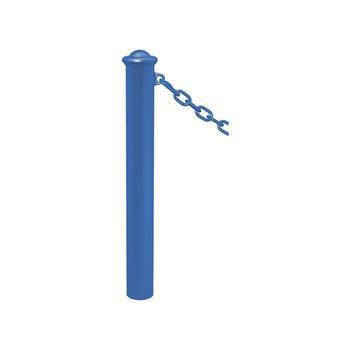 Pfosten mit Helmkopf und 1 Öse - Durchmesser 114 mm - Höhe 1.000 mm - Farbe enzianblau 1 Öse | RAL 5010 Enzianblau