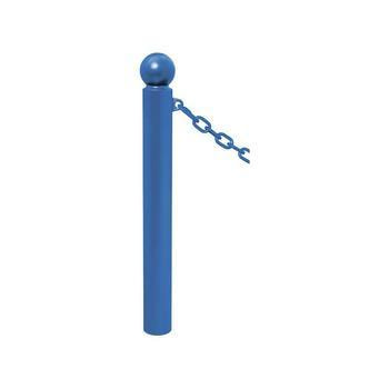 Pfosten mit Kugelkopf und 1 Öse - Durchmesser 114 mm - Höhe 1.000 mm - Farbe enzianblau 1 Öse | RAL 5010 Enzianblau