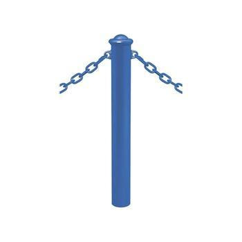 Pfosten mit Helmkopf und 2 Ösen - Durchmesser 114 mm - Höhe 1.000 mm - Farbe enzianblau 2 Ösen | RAL 5010 Enzianblau