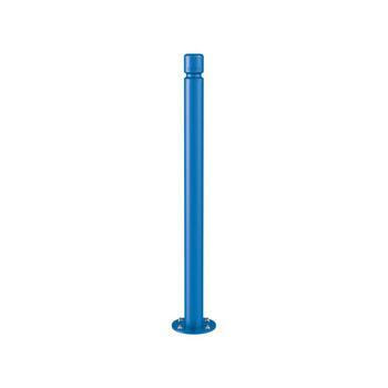 Neigbarer Pfosten mit Flachkopf - 76 x 1.100 mm (DxH) - Farbe enzianblau - Pfosten mit Gelenk - beweglicher Pfosten RAL 5010 Enzianblau