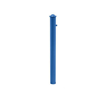Herausnehmbarer Pfosten mit Helmkopf und Dreikantschloss - 76 x 885 mm (DxH) - Farbe enzianblau RAL 5010 Enzianblau