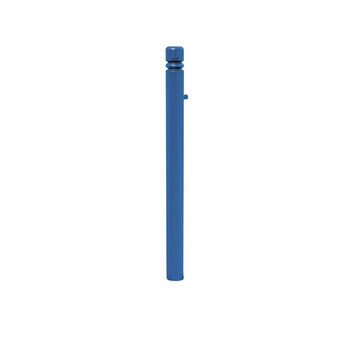 Herausnehmbarer Pfosten mit Ringkopf und Dreikantschloss - 76 x 955 mm (DxH) - Farbe enzianblau RAL 5010 Enzianblau