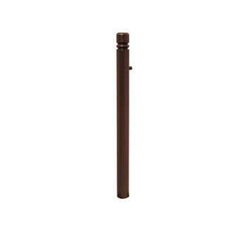 Herausnehmbarer Pfosten mit Ringkopf und Dreikantschloss - 76 x 955 mm (DxH) - Farbe Schokoladenbraun RAL 8017 Schokoladenbraun