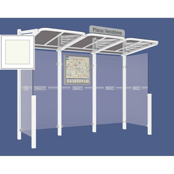 Buswartehalle - Unterstand - modular - Fahrplankasten - Haltestellenschild - Seitenwände - 2.200 x 3.000 x 1.500 mm (HxBxT) - reinweiß RAL 9010 Reinweiß