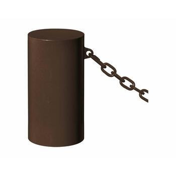 Stahl Poller mit Farbbeschichtung - 1 Öse - Höhe 510 mm - Durchmesser 270 mm - Farbe Schokoladenbraun 1 Öse | RAL 8017 Schokoladenbraun