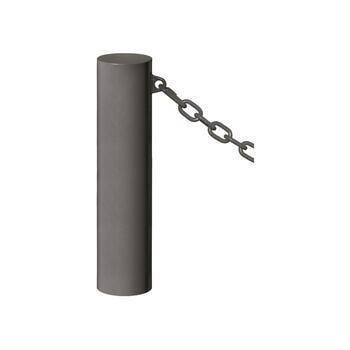 Stahl Poller mit Farbbeschichtung - 1 Öse - Höhe 600 mm - Durchmesser 220 mm - Farbe grau 1 Öse | Grau