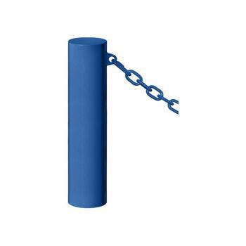 Stahl Poller mit Farbbeschichtung - 1 Öse - Höhe 600 mm - Durchmesser 220 mm - Farbe enzianblau 1 Öse | RAL 5010 Enzianblau