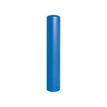 Prallschutzpoller mit Stahldeckel, Durchmesser 220 mm, Farbe Enzianblau (RAL 5010)