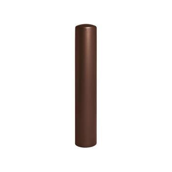 Prallschutzpoller mit Stahldeckel, Durchmesser 220 mm, Farbe Schokoladenbraun (RAL 8017)