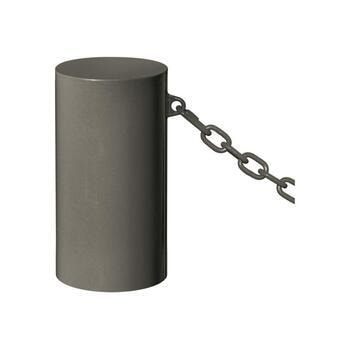 Stahl Poller mit 1 Öse - Durchmesser 160 mm - hier in der Farbe Grau