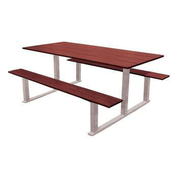 Picknicktisch - Sitzgarnitur - stationär - Holz mit Mahagoni-Optik - 750 x 1.500 x 1.300 mm (HxBxT) - Farbe wählbar 