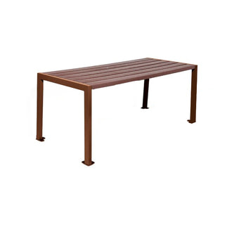 Tisch aus Stahl und Kunststoff - verzinkt und beschichtet - 750 x 1.800 x 798 mm (HxBxT) - Farbe Rostoptik Rostoptik