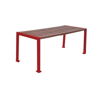 Tisch aus Stahl und Kunststoff - verzinkt und beschichtet - 750 x 1.800 x 798 mm (HxBxT) - Farbe purpurrot RAL 3004 Purpurrot