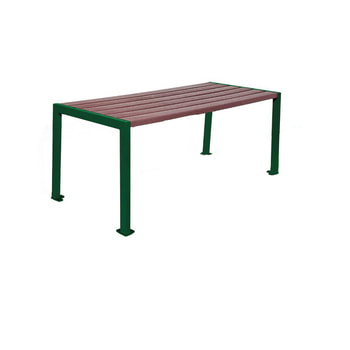 Tisch aus Stahl und Kunststoff - verzinkt und beschichtet - 750 x 1.800 x 798 mm (HxBxT) - Farbe moosgrün RAL 6005 Moosgrün