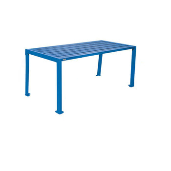 Tisch aus Stahl - verzinkt und beschichtet - 750 x 1.800 x 798 mm (HxBxT) - Farbe enzianblau RAL 5010 Enzianblau