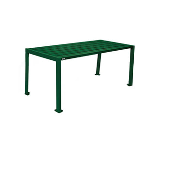 Tisch aus Stahl - verzinkt und beschichtet - 750 x 1.800 x 798 mm (HxBxT) - Farbe moosgrün RAL 6005 Moosgrün