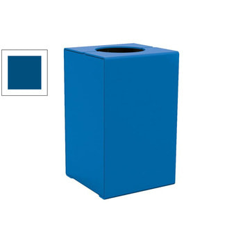 Abfalleimer aus Stahl - 120 l - 750 x 450 x 450 mm (HxBxT) - Verankerungsstäbe - Farbe enzianblau RAL 5010 Enzianblau