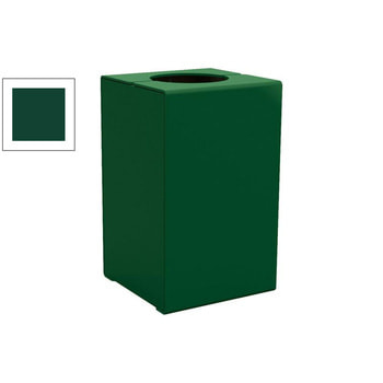Abfalleimer aus Stahl - 120 l - 750 x 450 x 450 mm (HxBxT) - Verankerungsstäbe - Farbe moosgrün RAL 6005 Moosgrün