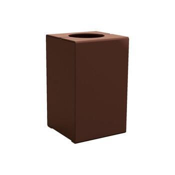 Abfalleimer aus Stahl - 120 l - 750 x 450 x 450 mm (HxBxT) - Verankerungsstäbe - Farbe Schokoladenbraun RAL 8017 Schokoladenbraun