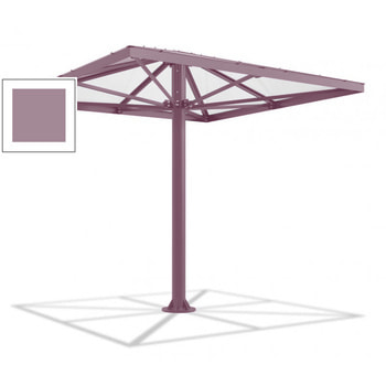 Überdachung Stahlschirm viereckig mit Kunststoffdach - für 8-10 Personen - 3.066 x 3.000 x 3.000 mm (HxBxT) - Farbe Pastellviolett RAL 4009 Pastellviolett