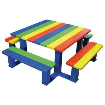 Kindersitzgruppe Kindergarten - 480 x 1.500 x 1.500 mm (HxBxT) - mehrfarbig lackiert 