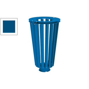 Mülleimer aus Stahl - 80 Liter - Deckel mit Dreikantschloss - Farbe enzianblau RAL 5010 Enzianblau
