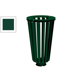 Mülleimer aus Stahl - 80 Liter - Deckel mit Dreikantschloss - Farbe moosgrün RAL 6005 Moosgrün